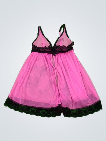 George Pink Lace Trim Babydoll Nightie