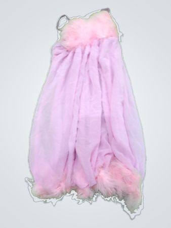 Pink Scarf with Fur Trim