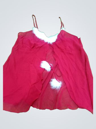 Red Sheer Santa Claus Costume Top