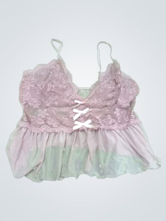 Pink Lace Trim Camisole