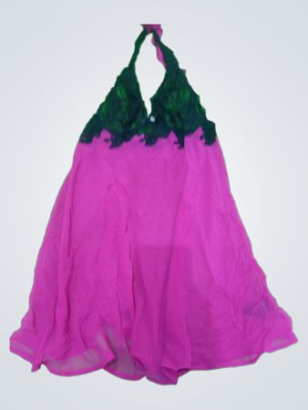 Pink and Black Lace Halter Neck Dress