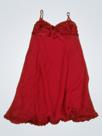 Avon Red Ruffled Slip Dress