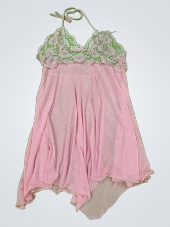 Pink Lace Trim Slip Dress