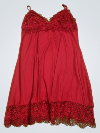 Red Lace Trim Chemise