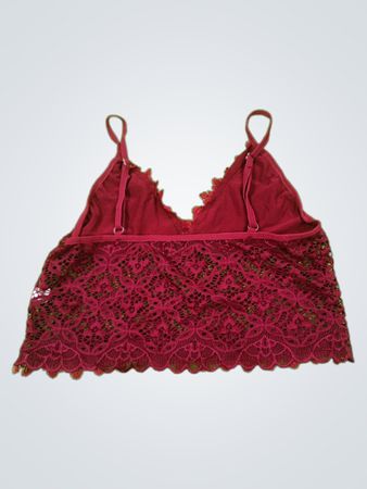 Red Lace Cropped Bra