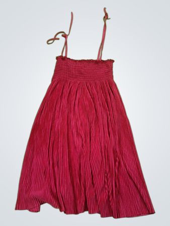 Red Pleated Dress