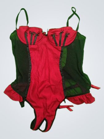 Red and Black Lace Bodysuit