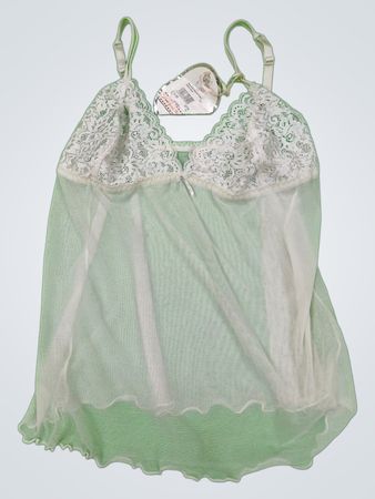 Sheer White Camisole with Lace Trim