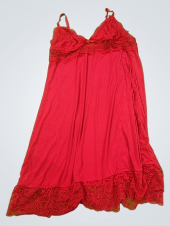 Red Lace Trim Chemise