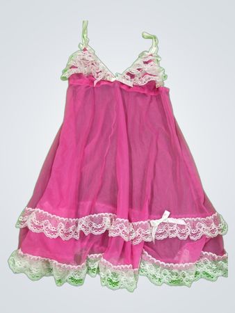 Sou Pink Lace Trim Babydoll Nightgown