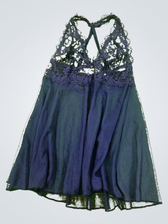 Unbranded Navy Blue Lace Babydoll Chemise