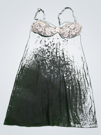 Black Chemise with Lace Trim
