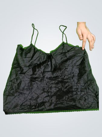 Black Satin Lace Cami Top