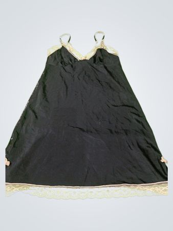 Next Boutique Black Nightgown with Lace Trim