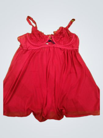 Rachel Red Lace Trim Chemise