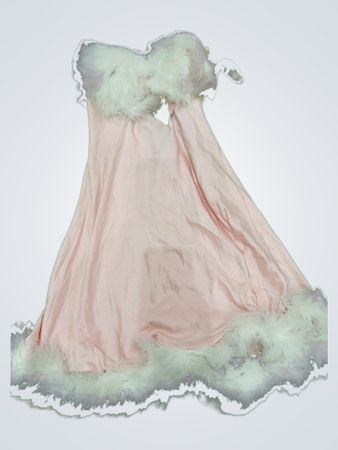 Ann Summers Pink Fur Trimmed Slip Dress
