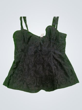 M&S Black Embroidered Strapless Bustier Top