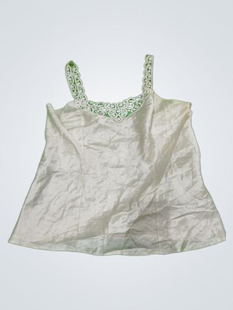 Unbranded White Lace Trim Cami Top