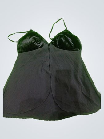 Black Satin Cami Top with Velvet Cups
