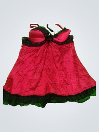 Red Lingerie Chemise with Black Trim