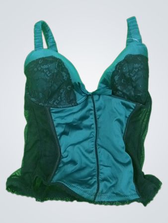 Unbranded Teal Satin Lace Bustier