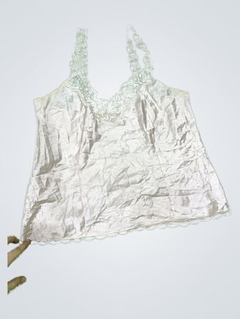 Unbranded White Lace Satin Cami Top