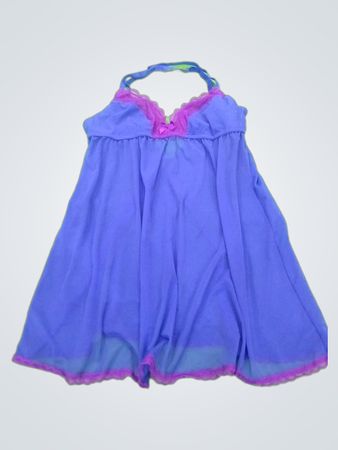 Unbranded Blue Lace Trim Babydoll Nightdress