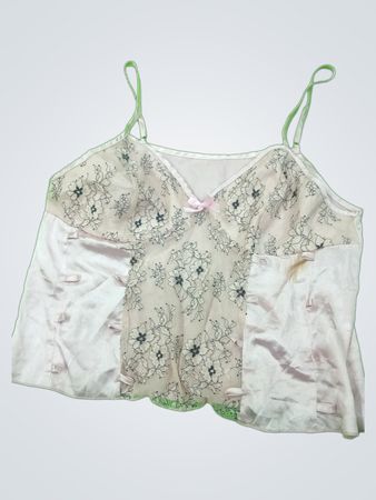 White Camisole with Floral Overlay