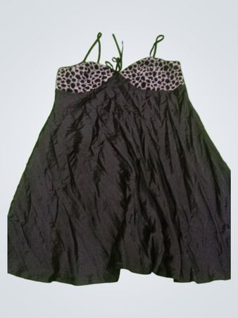 Black Dress with Animal Print Accent