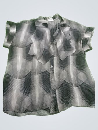 Worthington Women's XL Gray Plaid Blouse