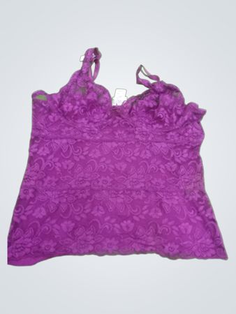Purple Lace-Trimmed Bra Top