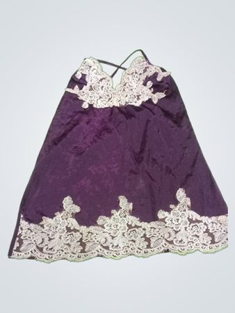 Purple Dress with White Lace