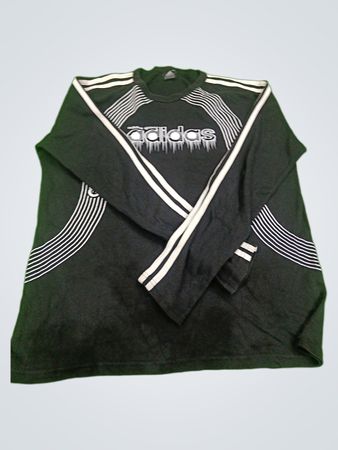 Adidas Black Shirt with White Stripes