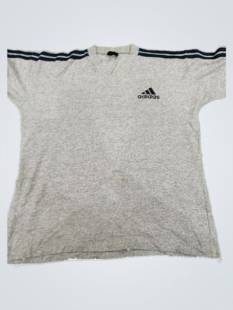 Adidas Gray V-Neck Short Sleeve Top