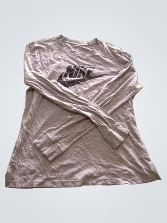 Nike Grey Long-Sleeve Swoosh T-Shirt