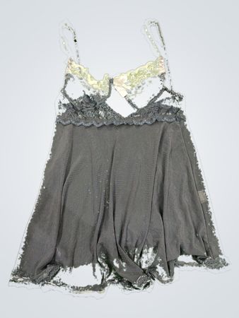 Gray Lace Trim Chemise