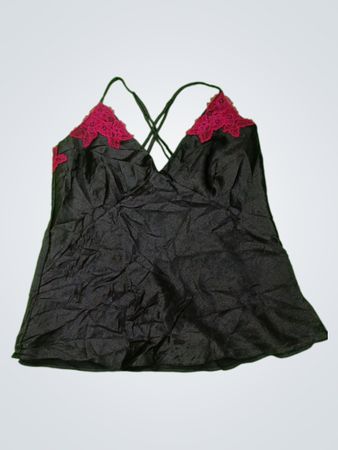 Black Camisole with Red Lace