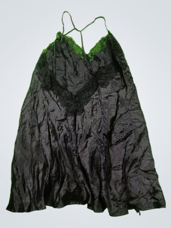 Unbranded Black Lace Trim Satin Cami Top