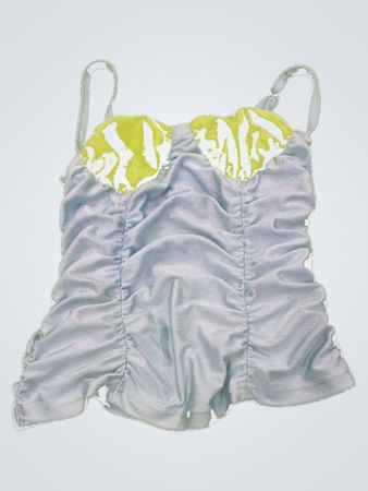 Annorlunda Blue Ruffled Tank Top