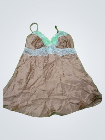 Brown Nightgown with Lace Trim