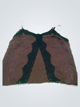 Brown Camisole with Lace Trim