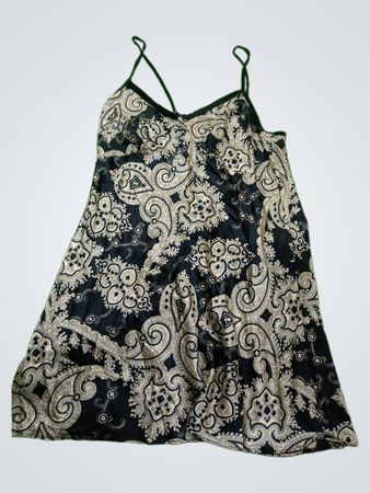 Black and Gold Paisley Dress