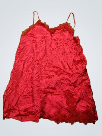 Red Lace Trim Camisole and Boyshorts Set