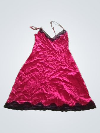 Pink Nightgown with Black Trim