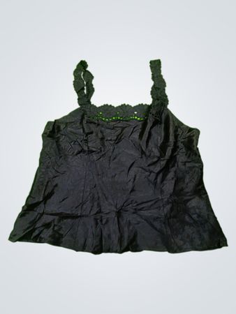 Black Camisole with Lace Trim