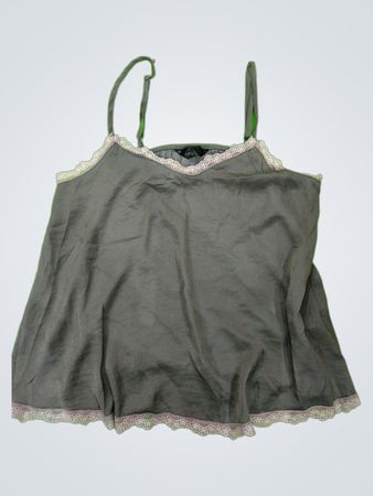 Gray Camisole with Lace Trim