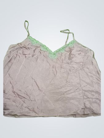 Gray Camisole with Lace Trim