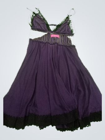 Purple Lace Trim Chemise