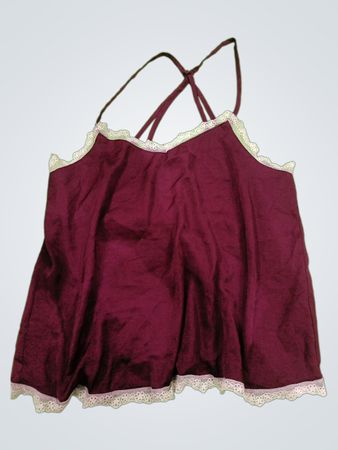 Unbranded Maroon Lace Trim Cami Top