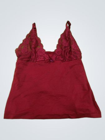 Red Lace-Trimmed Cami